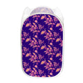 Purple Tropical Hawaiian Pattern Print Mesh Laundry Hamper
