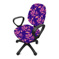 Purple Tropical Hawaiian Pattern Print Office Chair Cover