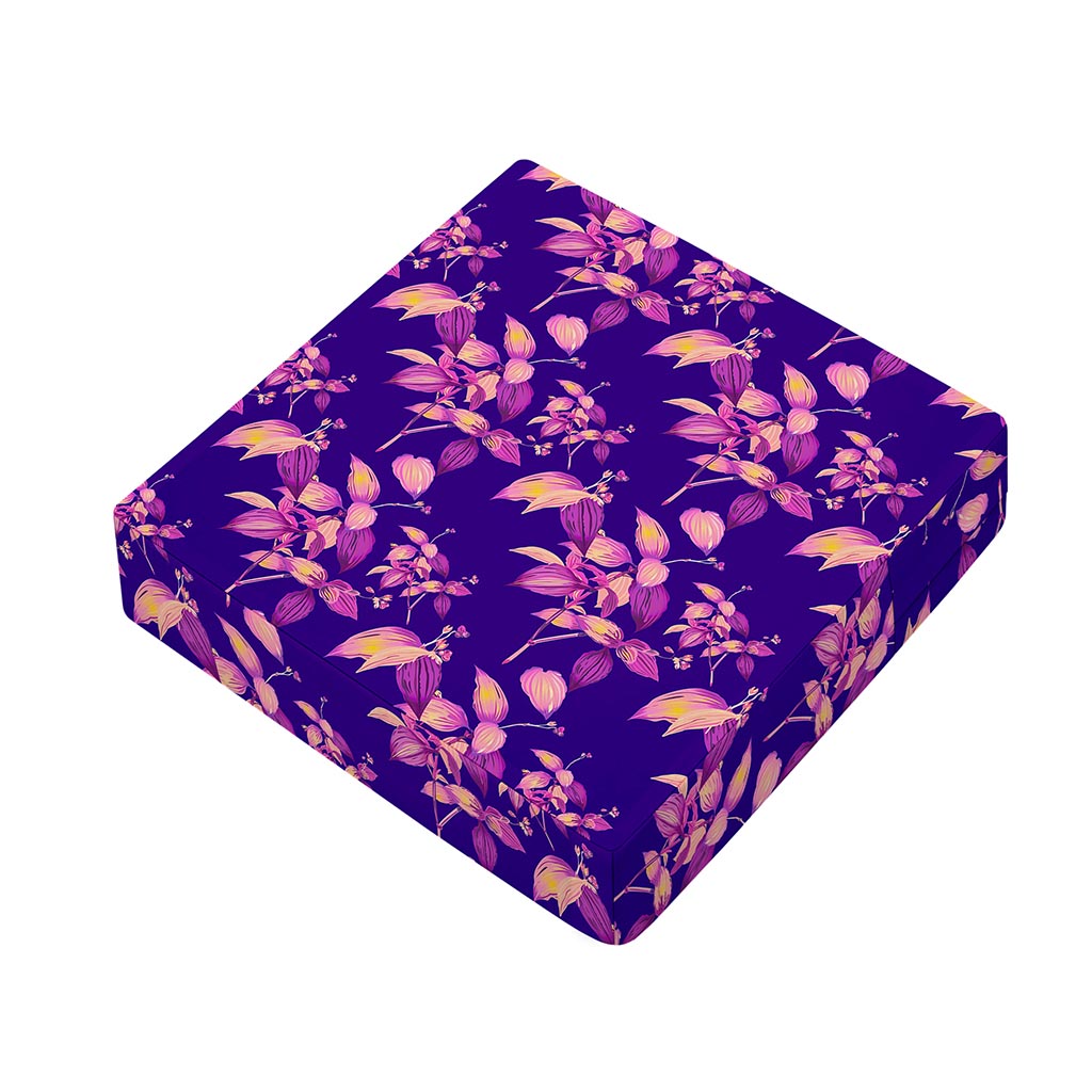 Purple Tropical Hawaiian Pattern Print Outdoor Seat Cushion Cover