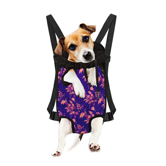 Purple Tropical Hawaiian Pattern Print Pet Carrier Backpack