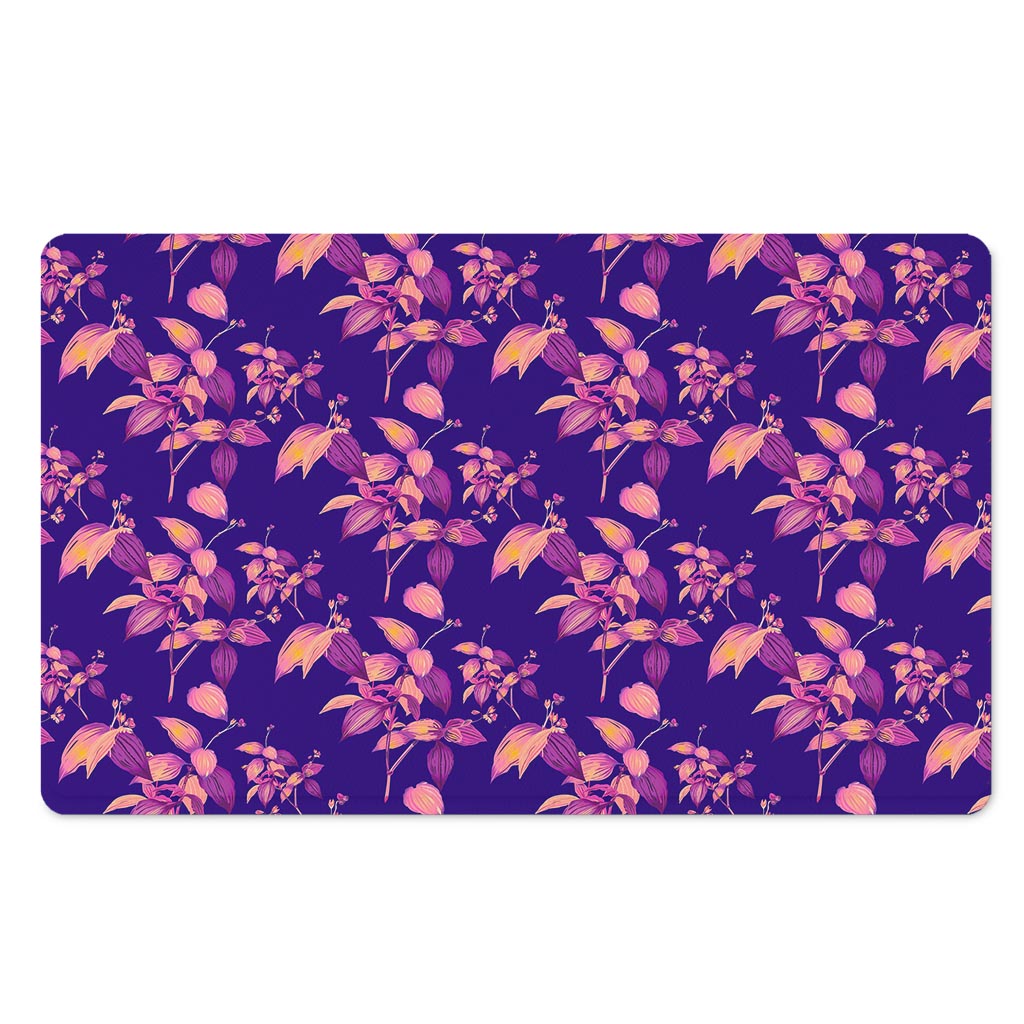 Purple Tropical Hawaiian Pattern Print Polyester Doormat