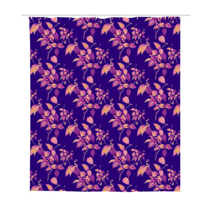 Purple Tropical Hawaiian Pattern Print Polyester Shower Curtain