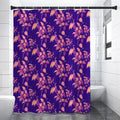 Purple Tropical Hawaiian Pattern Print Premium Shower Curtain