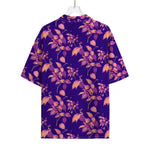 Purple Tropical Hawaiian Pattern Print Rayon Hawaiian Shirt