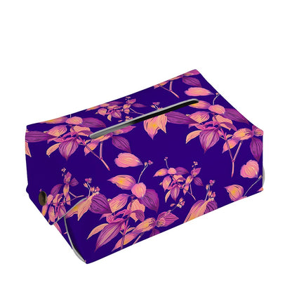 Purple Tropical Hawaiian Pattern Print Rectangle Tissue Box Cover