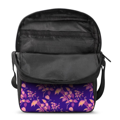 Purple Tropical Hawaiian Pattern Print Rectangular Crossbody Bag