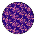 Purple Tropical Hawaiian Pattern Print Round Floor Mat