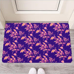 Purple Tropical Hawaiian Pattern Print Rubber Doormat