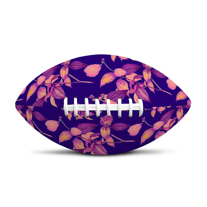 Purple Tropical Hawaiian Pattern Print Rugby Ball