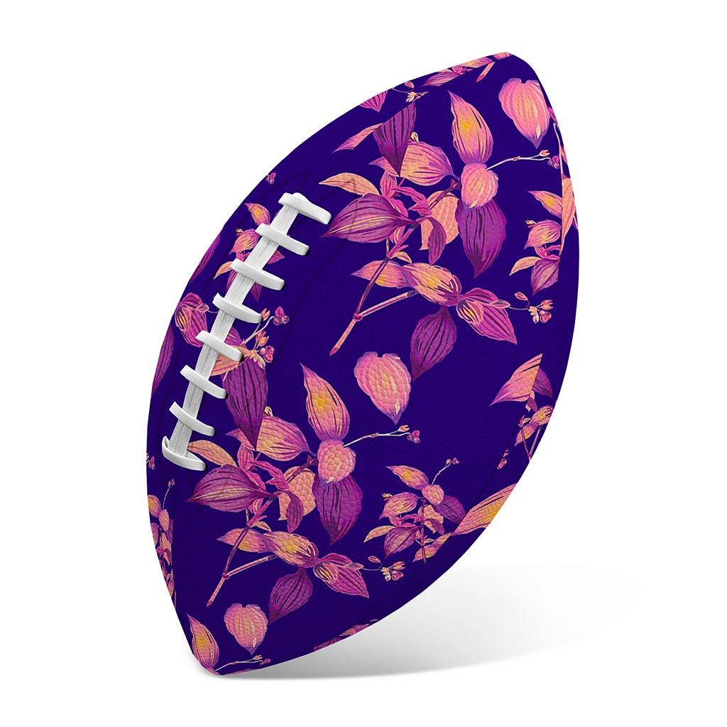 Purple Tropical Hawaiian Pattern Print Rugby Ball