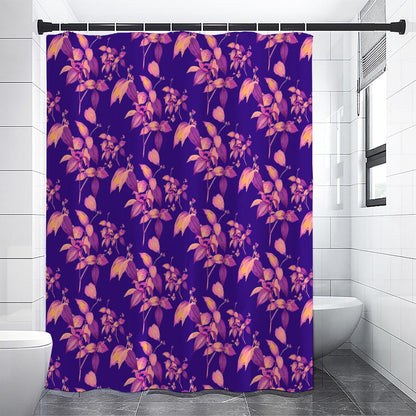 Purple Tropical Hawaiian Pattern Print Shower Curtain