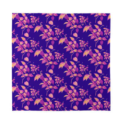 Purple Tropical Hawaiian Pattern Print Silk Bandana