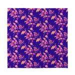 Purple Tropical Hawaiian Pattern Print Silk Bandana