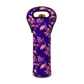 Purple Tropical Hawaiian Pattern Print Single Neoprene Wine Tote