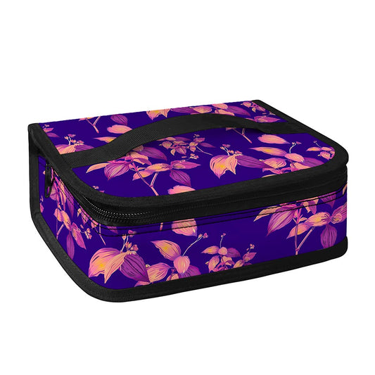 Purple Tropical Hawaiian Pattern Print Small Lunch Bag