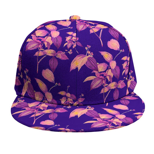 Purple Tropical Hawaiian Pattern Print Snapback Cap