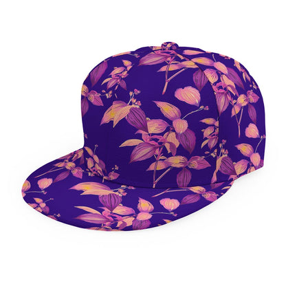 Purple Tropical Hawaiian Pattern Print Snapback Cap