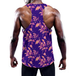 Purple Tropical Hawaiian Pattern Print Training Tank Top