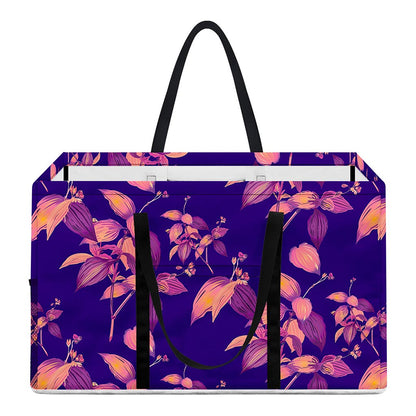 Purple Tropical Hawaiian Pattern Print Utility Tote Bag