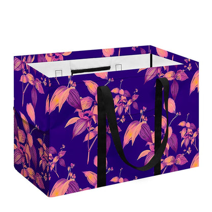 Purple Tropical Hawaiian Pattern Print Utility Tote Bag