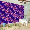 Purple Tropical Hawaiian Pattern Print Wall Sticker