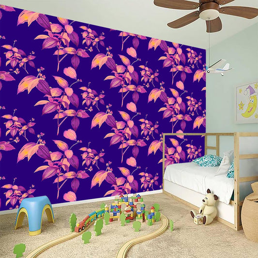 Purple Tropical Hawaiian Pattern Print Wall Sticker