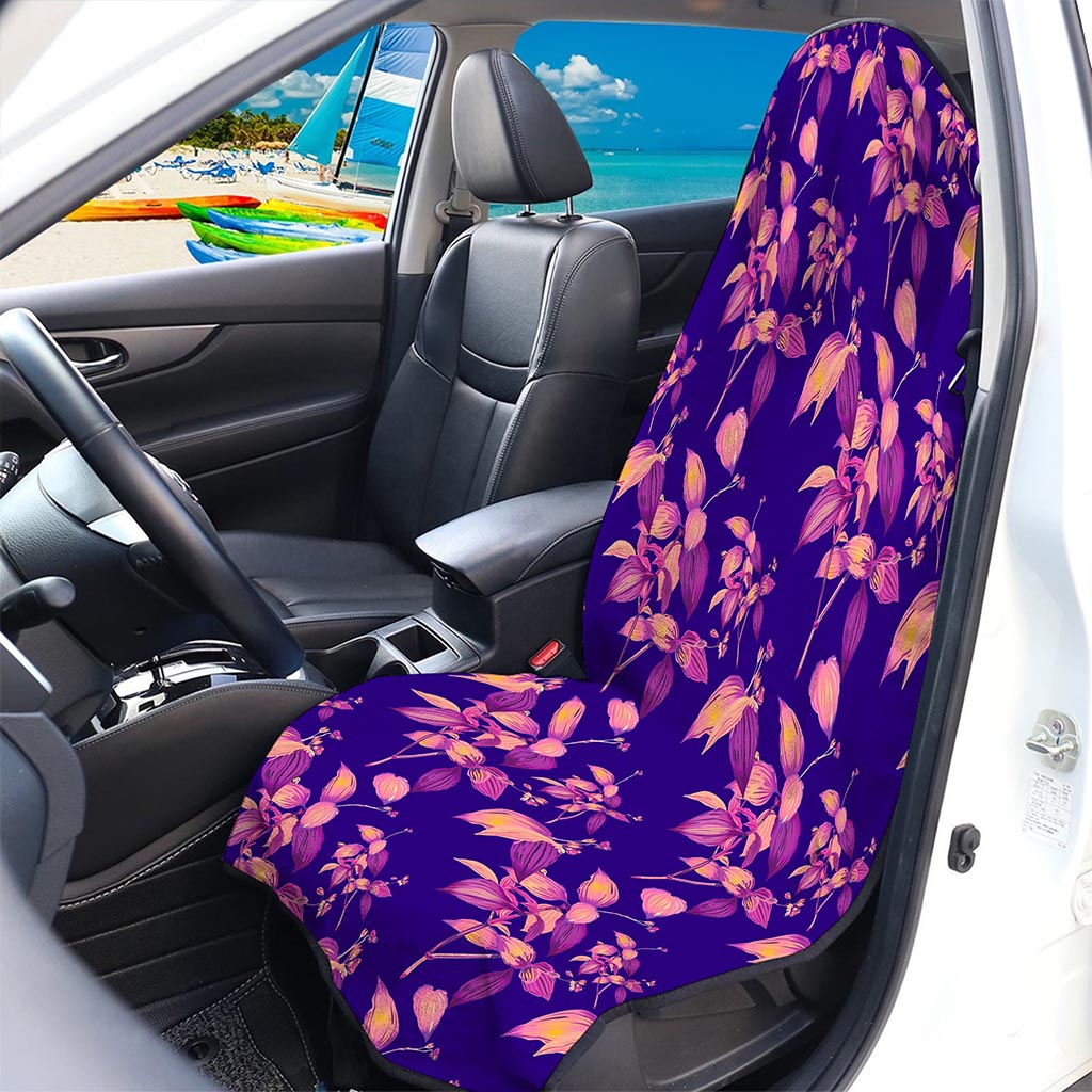 Purple Tropical Hawaiian Pattern Print Waterproof Car Seat Cover