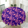 Purple Tropical Hawaiian Pattern Print Waterproof Round Tablecloth