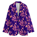 Purple Tropical Hawaiian Pattern Print Women's Cotton Blazer