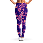 Purple Tropical Hawaiian Pattern Print Women's Leggings