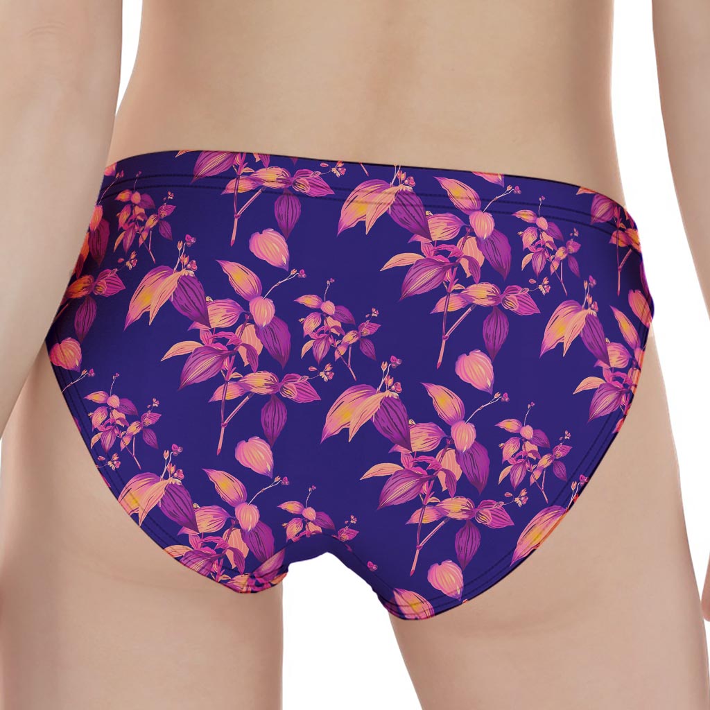 Purple Tropical Hawaiian Pattern Print Women's Panties