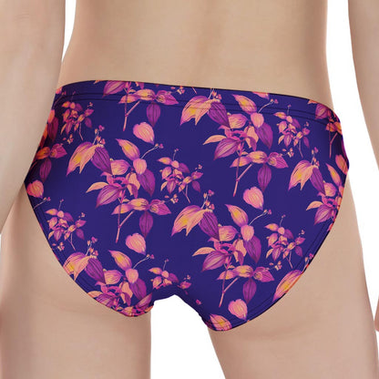 Purple Tropical Hawaiian Pattern Print Women's Panties