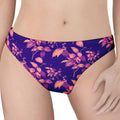 Purple Tropical Hawaiian Pattern Print Women's Thong