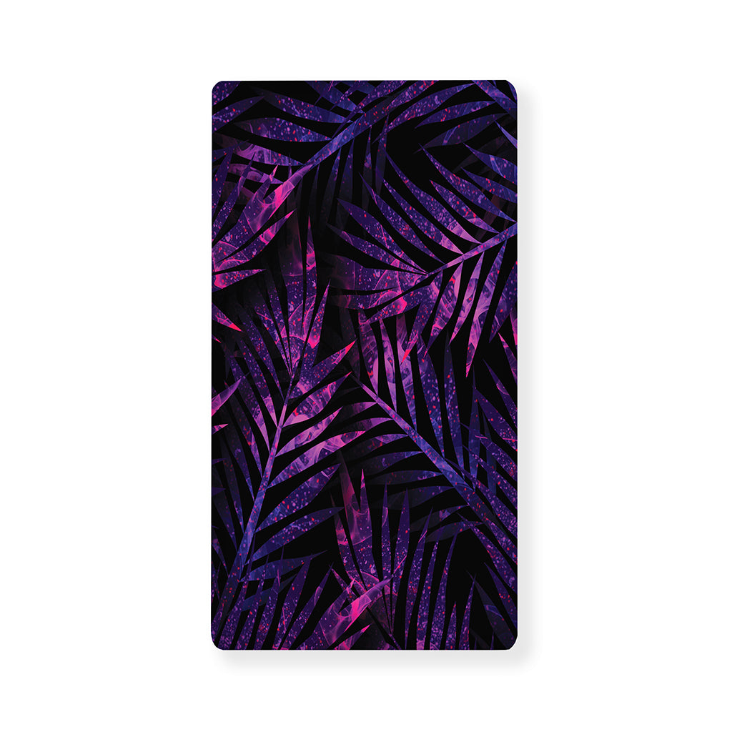 Purple Tropical Leaves Print Baby Crib Sheet