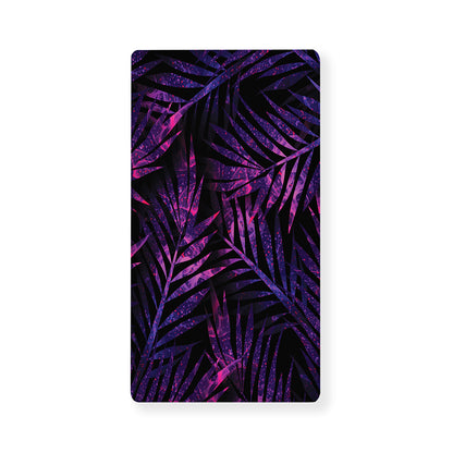 Purple Tropical Leaves Print Baby Crib Sheet