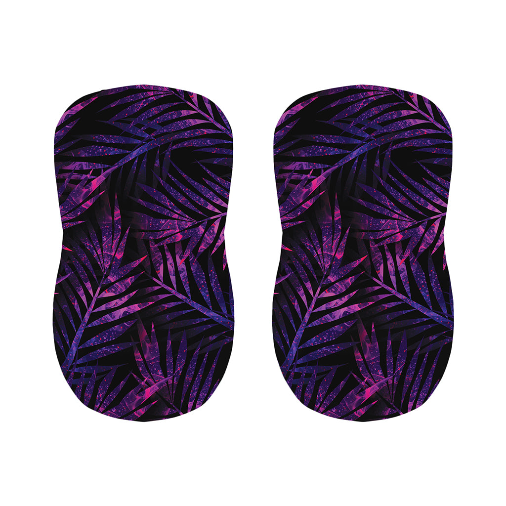 Purple Tropical Leaves Print Bar Stool Covers
