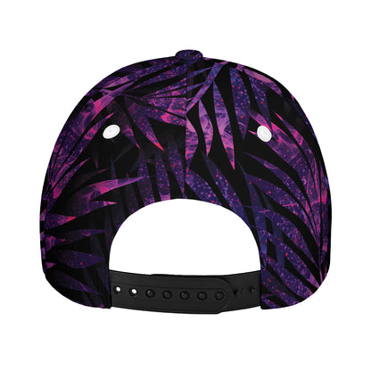 Purple Tropical Leaves Print Baseball Cap