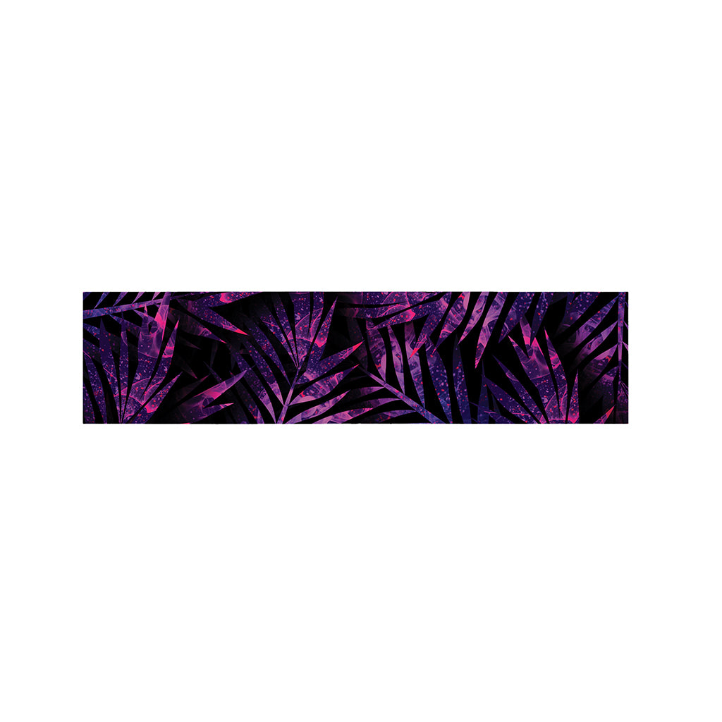 Purple Tropical Leaves Print Bed Runner