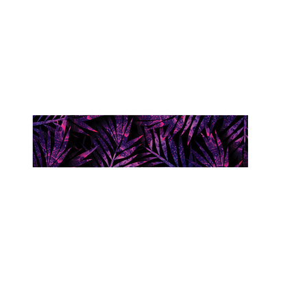 Purple Tropical Leaves Print Bed Runner