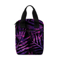 Purple Tropical Leaves Print Bible Tote Bag