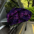 Purple Tropical Leaves Print Car Side Mirror Covers