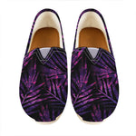 Purple Tropical Leaves Print Casual Shoes