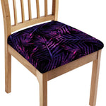 Purple Tropical Leaves Print Chair Cushion Cover