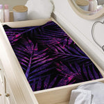 Purple Tropical Leaves Print Changing Pad Cover