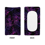 Purple Tropical Leaves Print Changing Pad Cover