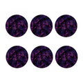 Purple Tropical Leaves Print Coaster Set