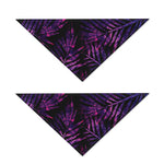 Purple Tropical Leaves Print Dog Bandana