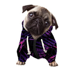Purple Tropical Leaves Print Dog Zip Up Hoodie