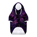 Purple Tropical Leaves Print Dog Zip Up Hoodie