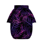 Purple Tropical Leaves Print Dog Zip Up Hoodie